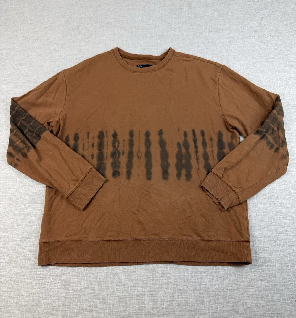 Original Use Men’s XL Brown Reverse Tie Dye Crewneck Sweatshirt Cotton